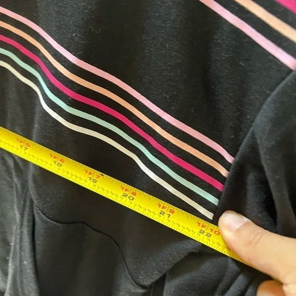 NWT Bebe black hoodie with colorful stripes size L - Picture 9 of 10